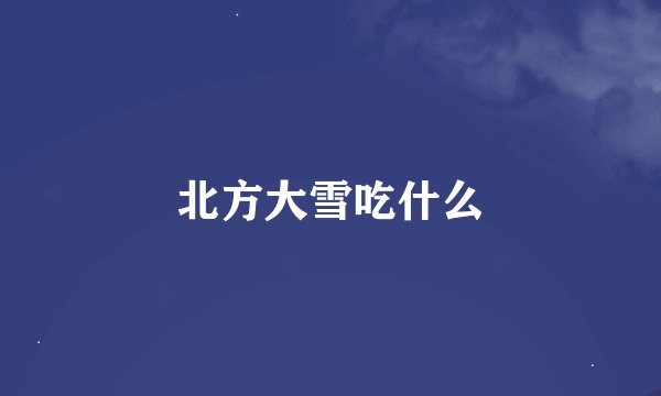 北方大雪吃什么