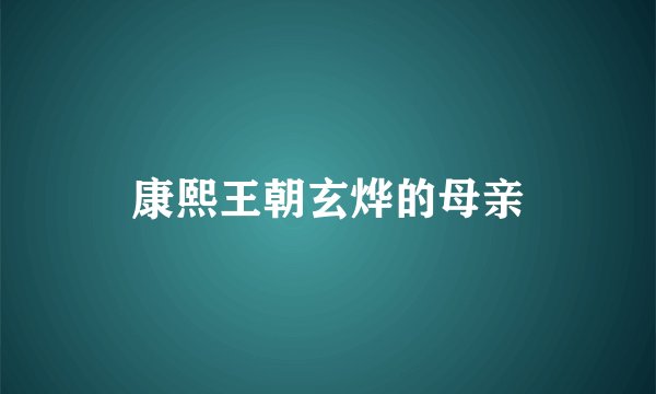 康熙王朝玄烨的母亲