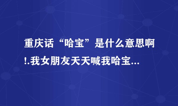 重庆话“哈宝”是什么意思啊!.我女朋友天天喊我哈宝。求解释