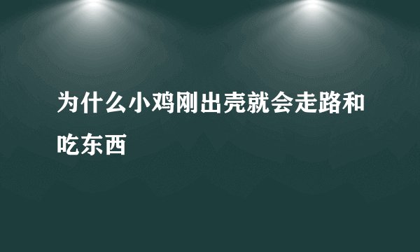 为什么小鸡刚出壳就会走路和吃东西