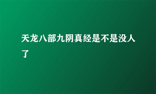 天龙八部九阴真经是不是没人了