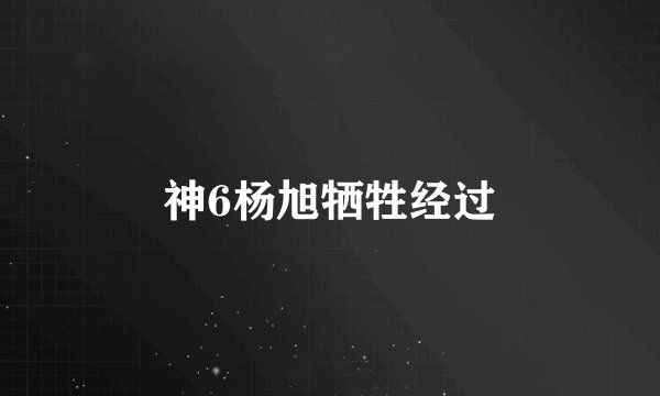 神6杨旭牺牲经过