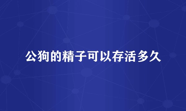 公狗的精子可以存活多久