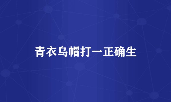 青衣乌帽打一正确生
