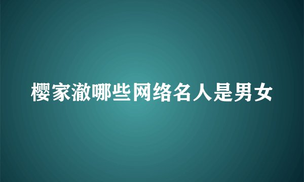 樱家澈哪些网络名人是男女