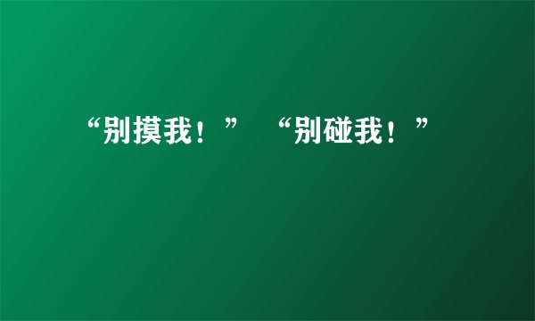 “别摸我！” “别碰我！”