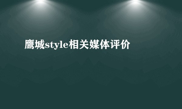 鹰城style相关媒体评价