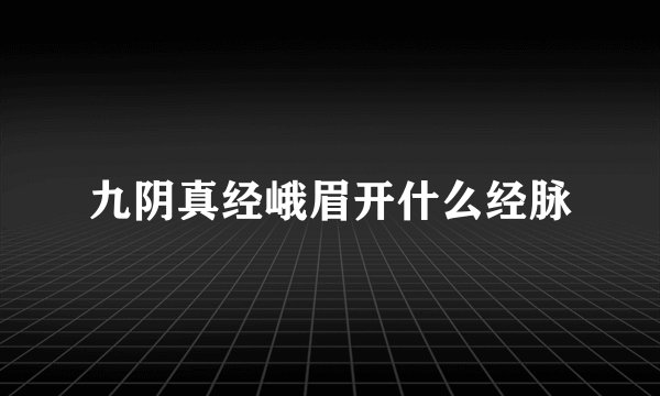 九阴真经峨眉开什么经脉