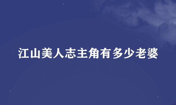 江山美人志主角有多少老婆