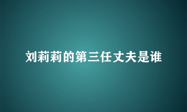 刘莉莉的第三任丈夫是谁