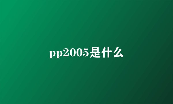 pp2005是什么