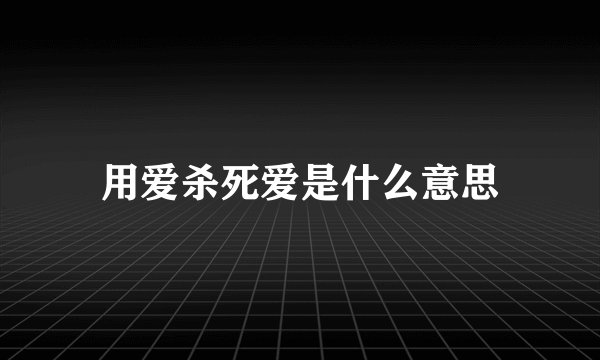 用爱杀死爱是什么意思
