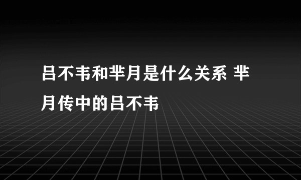 吕不韦和芈月是什么关系 芈月传中的吕不韦