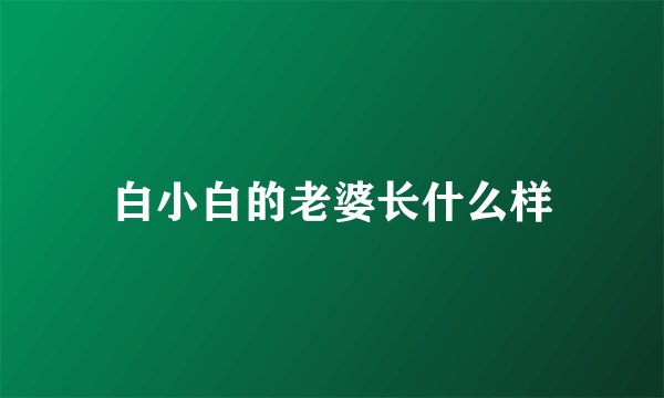 白小白的老婆长什么样