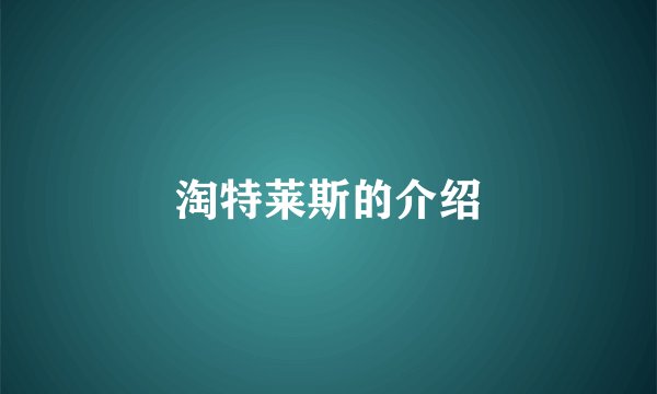 淘特莱斯的介绍