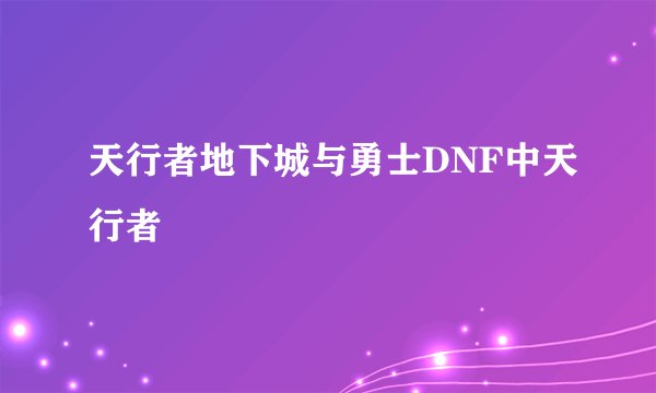 天行者地下城与勇士DNF中天行者