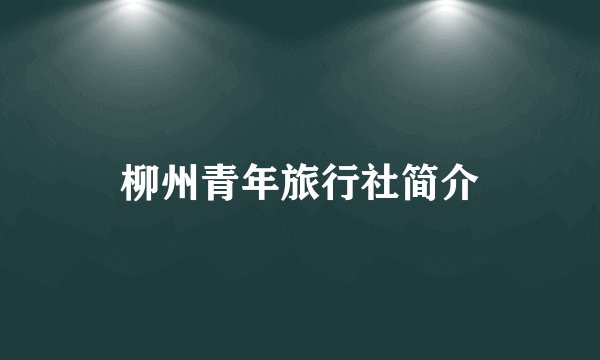 柳州青年旅行社简介