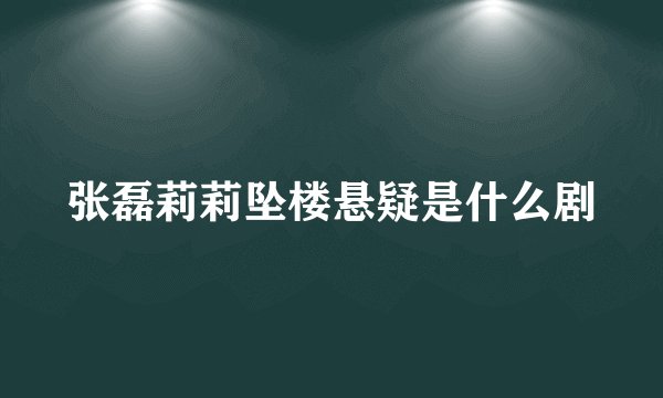 张磊莉莉坠楼悬疑是什么剧