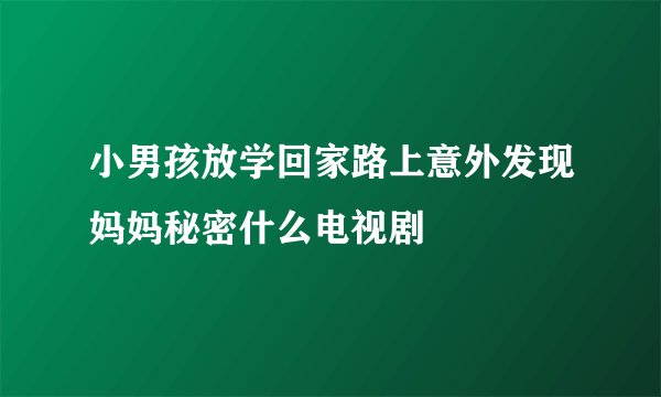 小男孩放学回家路上意外发现妈妈秘密什么电视剧