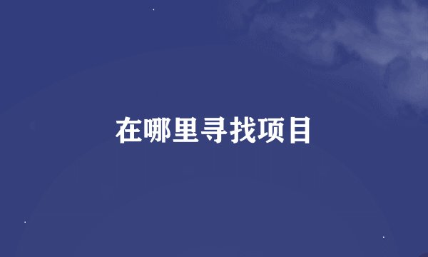 在哪里寻找项目
