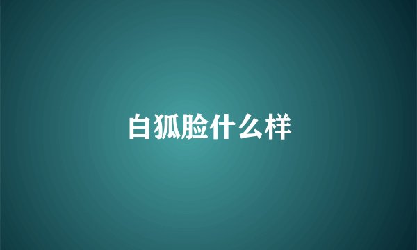 白狐脸什么样