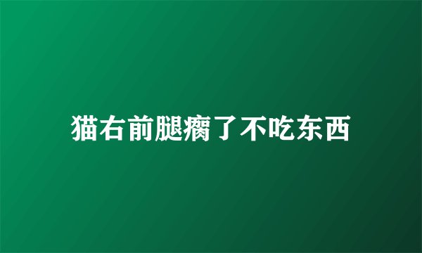 猫右前腿瘸了不吃东西