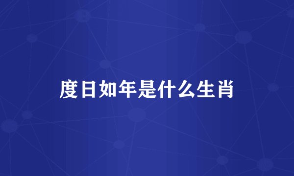 度日如年是什么生肖