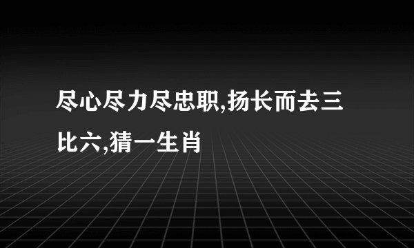 尽心尽力尽忠职,扬长而去三比六,猜一生肖