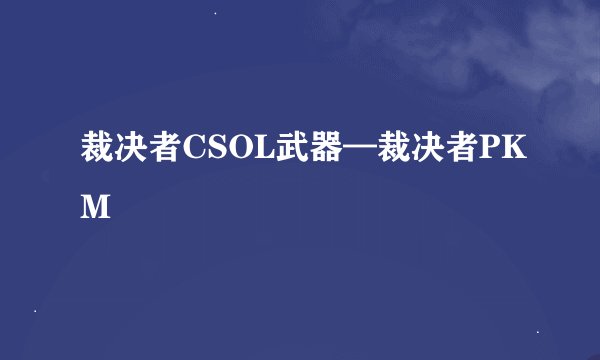裁决者CSOL武器—裁决者PKM