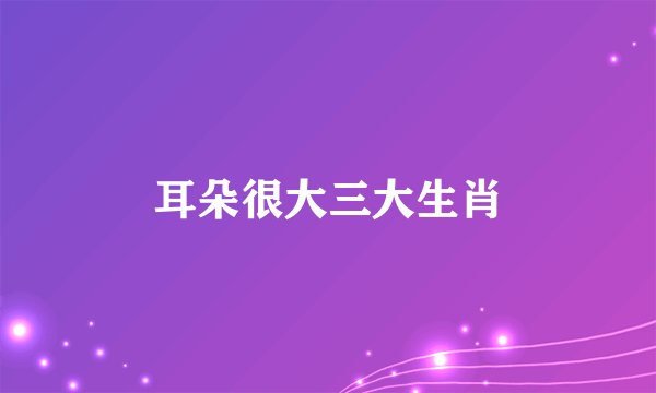 耳朵很大三大生肖