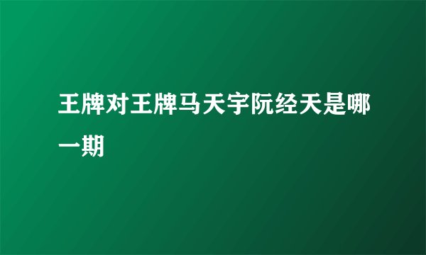 王牌对王牌马天宇阮经天是哪一期
