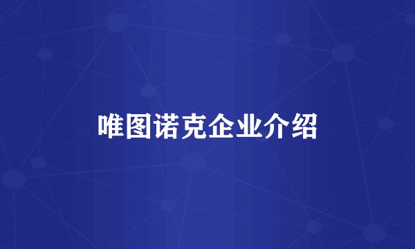 唯图诺克企业介绍