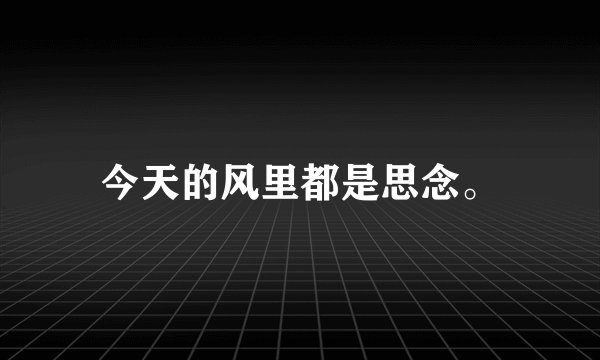 今天的风里都是思念。