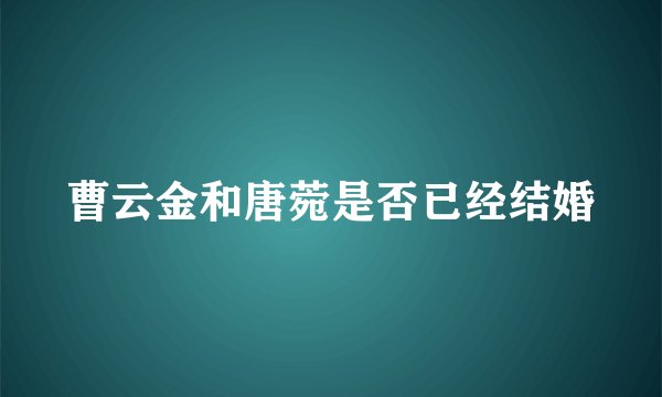 曹云金和唐菀是否已经结婚