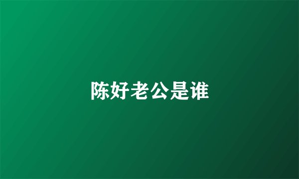 陈好老公是谁