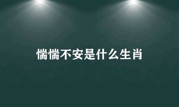 惴惴不安是什么生肖