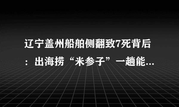 辽宁盖州船舶侧翻致7死背后：出海捞“米参子”一趟能赚2万多，当地人称不止一家违规捕捞