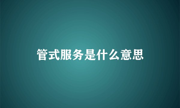 管式服务是什么意思