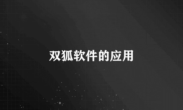 双狐软件的应用