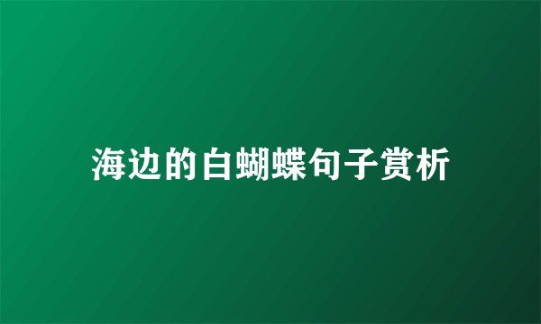 海边的白蝴蝶句子赏析