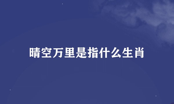 晴空万里是指什么生肖
