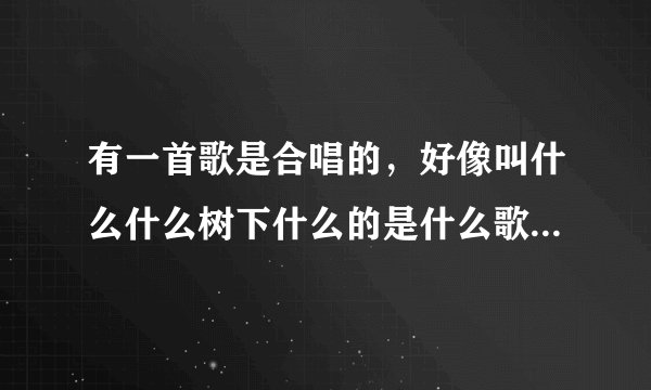 有一首歌是合唱的，好像叫什么什么树下什么的是什么歌了，感觉很好听。