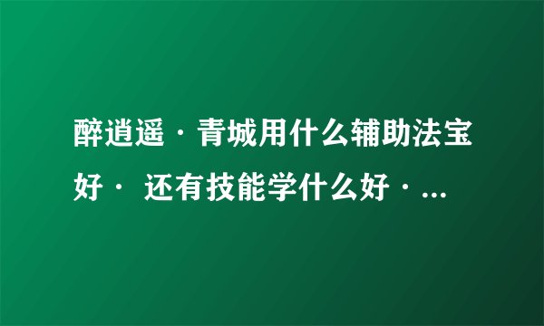 醉逍遥·青城用什么辅助法宝好· 还有技能学什么好·要详细的有高分·穿什么属性的装备好·带什么