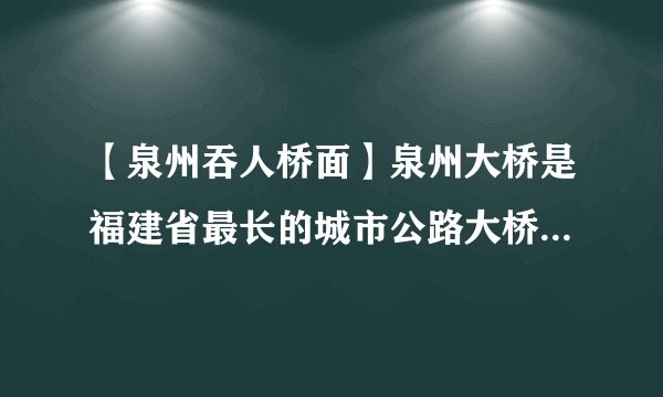 【泉州吞人桥面】泉州大桥是福建省最长的城市公路大桥.从远处眺望.它似...