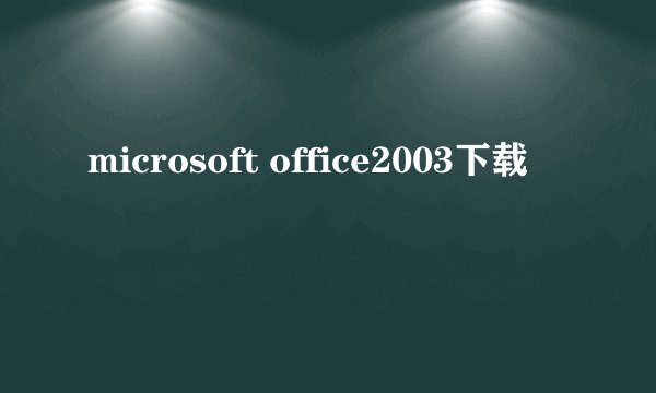 microsoft office2003下载