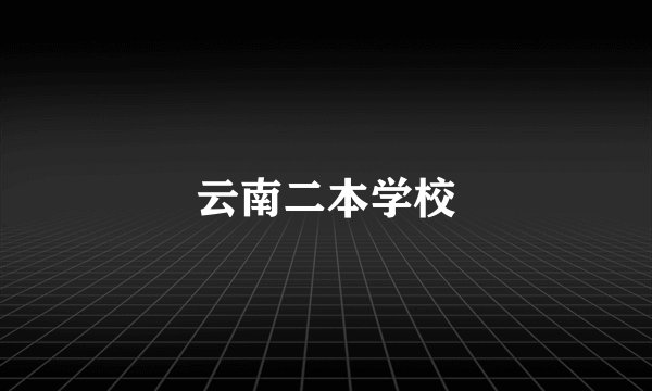 云南二本学校