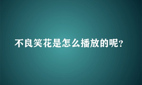 不良笑花是怎么播放的呢？