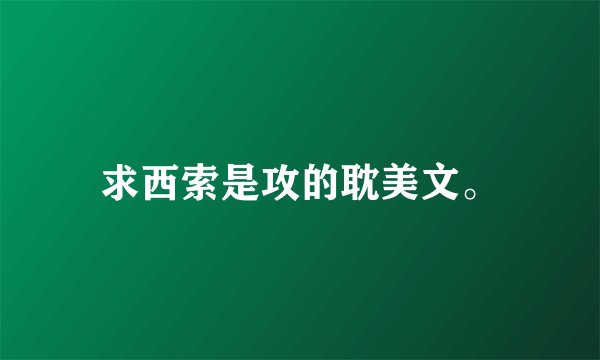 求西索是攻的耽美文。