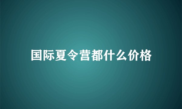 国际夏令营都什么价格
