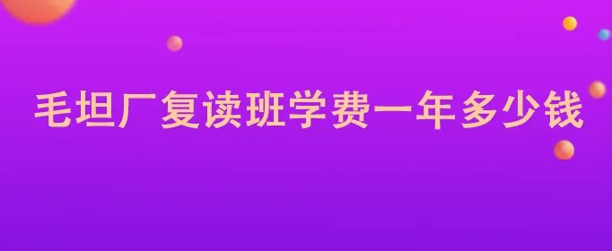 毛坦厂复读班学费一年多少钱